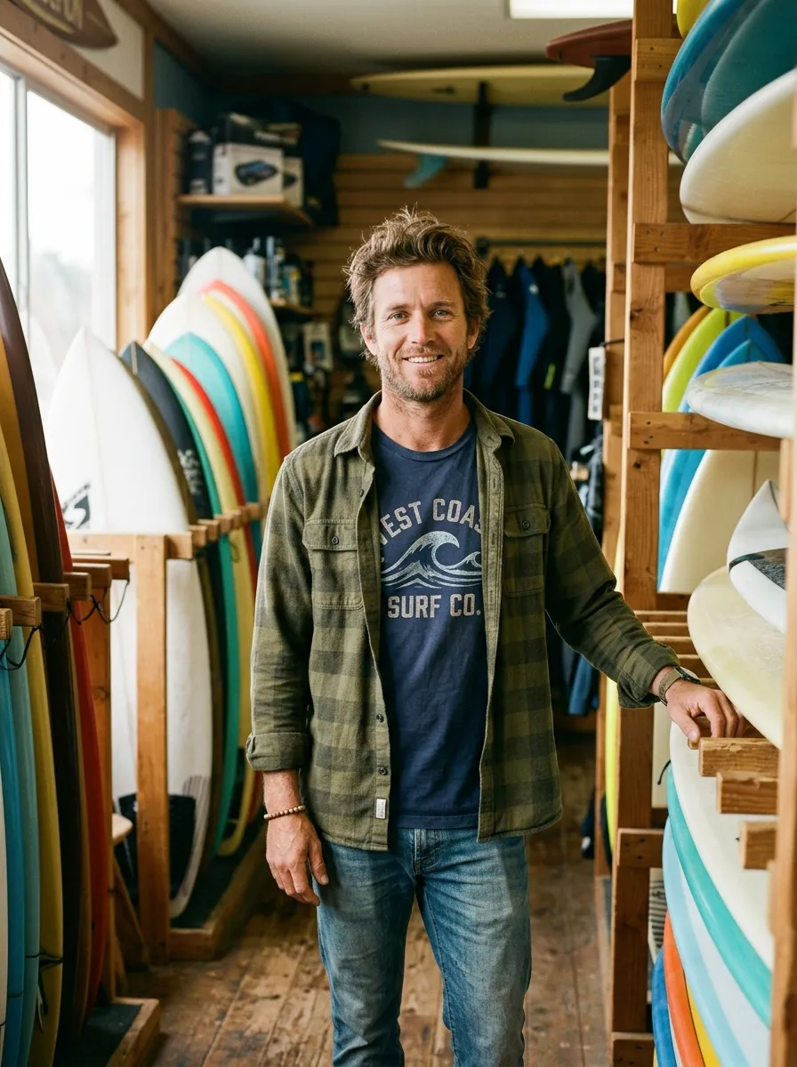 Inside surf shop